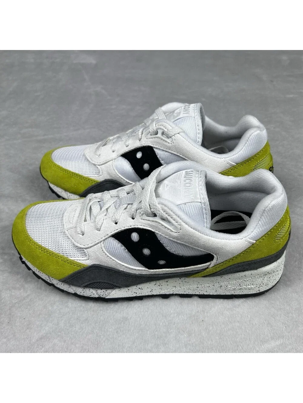 Saucony Shadow 6000 Shoes Men's 8.5 Women's 10 White Gray Performance Sneakers